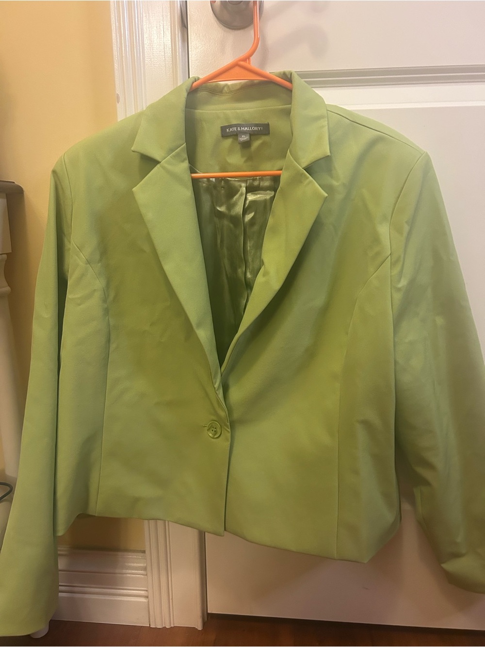 Kate & Mallory Bright Lime Green Women's Single-Button Blazer